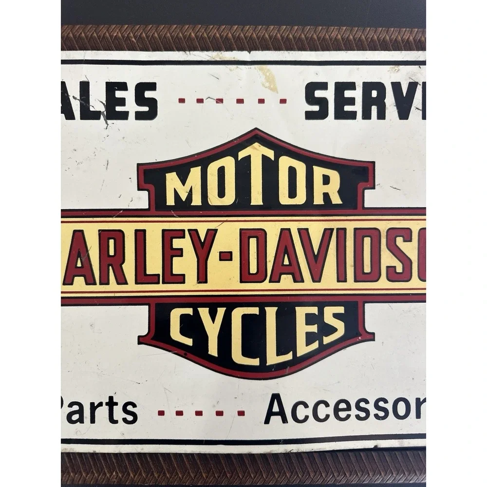 Vintage Harley Davidson Motorcycles Metal Sign Sales Service Parts Accessories‎
